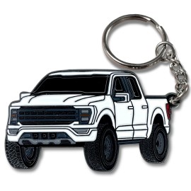 Four Wheel Beast F150 Keychain compatible with Ford F150 Accessories 2023 F-150 Key Chain F 150 - White