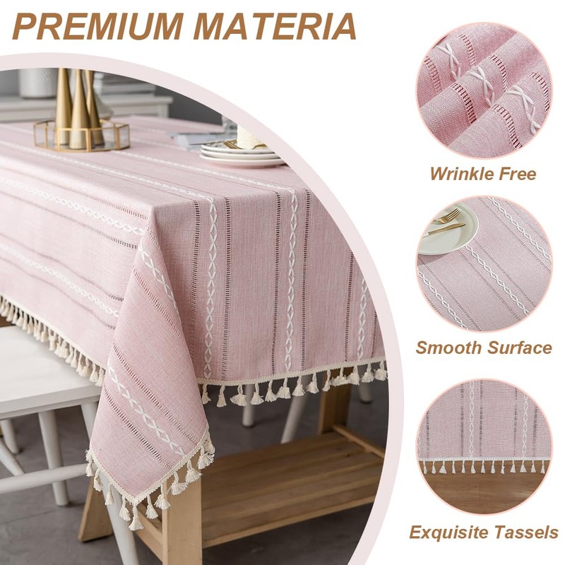 meioro Bohemian Tablecloth for Kitchen Decoration, 140 x 140 cm