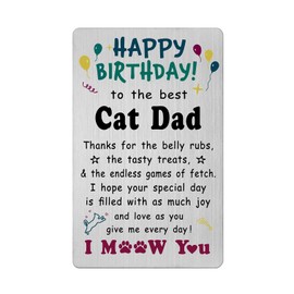 Richesele Happy Birthday Card from Cats to Dad - Birthday Card for Cat Dad - Dad Birthday Christmas Cards Gifts from Cat
