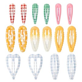 Decorative Hair Clips Set, Floral and Teddy Bear Pattern, Pastel Colors, 16 Pack, Girls Hair Accessories (Multi-colored 10)