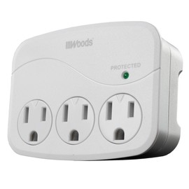 Woods 41034 Surge Protector with 3 Power, 3-Outlet 1000J of Protection
