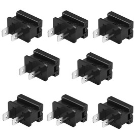 8PCS Electric Plugs Vampire Plugs Light Slip Plug SPT-2 Male Connector Plugs Replacement for Lighting Decoration Black