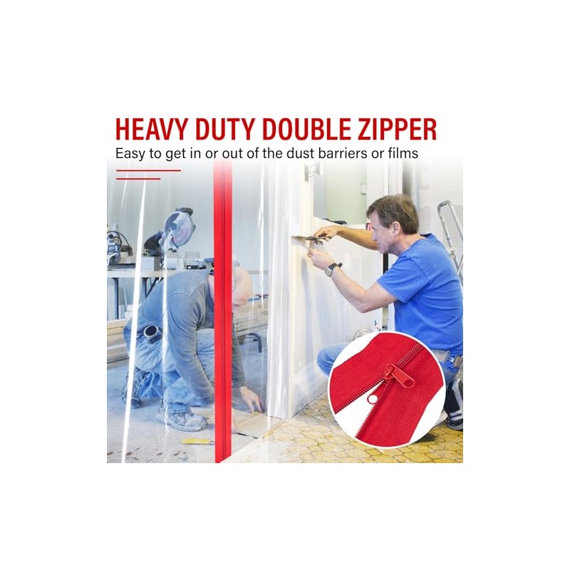 4-Pack Heavy Duty Zipper Door for Dust Barriers,Dust Zippers for