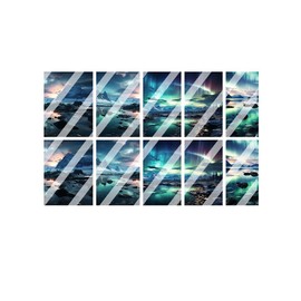 Arctic Icebergs and Northern Lights Full Nail Art Decals - Waterslide Nail Decals