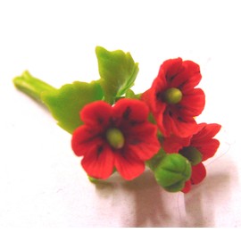 Tumdee Miniatures Dolls House Miniature Bunch of 3 Red Poppy Flowers Miniature Accessory