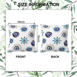 Naqiuli Throw Pillow Covers Evil Eye Pillow Covers 18x18 Inch Set of 2 Throw Pillows Decorative Pillow Cases Cushion Covers for Bedroom Livingroom Sofa Farm House