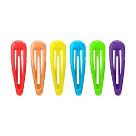 HD Novelty Hair Accessories Snap Hair Clips Bendies Sleepies 6Pcs 5CM Snap Hair Clips School Colours Hairclips Hair Accessories for Girls & Women (Brightly Colored)