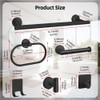 HITASTAR 7-Piece Bathroom Accessory Set self-Adhesive Brushed Black Bathroom Hardware,
