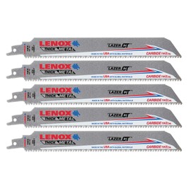 Lenox 2014225 9" 8TPI LAZER Ct 9108RCT Reciprocating Saw Blade, 5PK