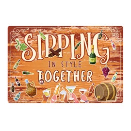 Gosknor Fun Bar Sign, 12x8 Inch Vintage Metal Sign Bar Wall Art Decor Drink Signage for Home Office Garage Pub Club Man Cave Decorations (Style 2)