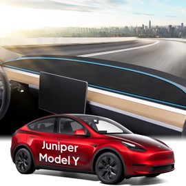 Wigoo 2025 New Model Y Juniper Accessories Dashboard Cover [Anti-Glare and Sun Protection] Suede Dash Mat for New Model Y Juniper(2025-2026), Model Y Juniper Accessories (Black)