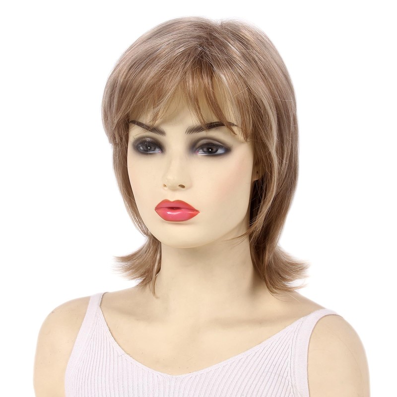 R REEWES FASHION HAIR Short Ombre Blonde Wig with Bangs