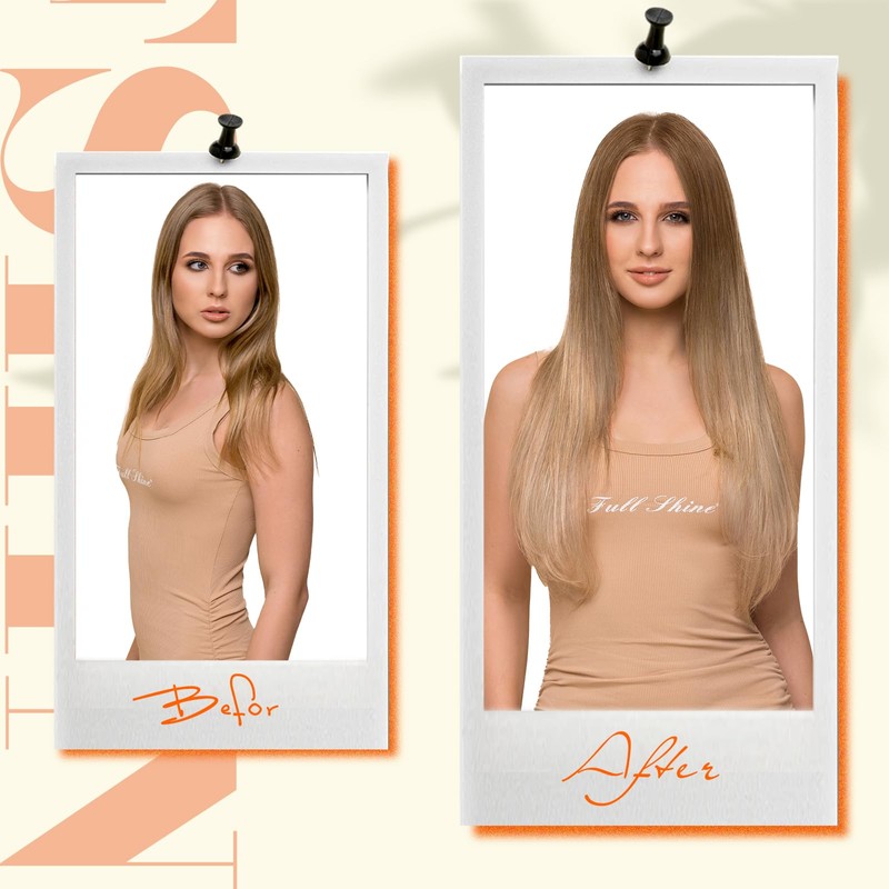 Fshine Fshine Invisible Wire Hair Extensions Real Human Hair Brown