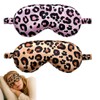 Pack of 2 Mulberry Silk Sleeping Mask, Leopard Silk Sleep