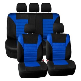 FH Group FB068PURPLE115 - Funda de Asiento de Coche Universal púrpura (Compatible con Malla de Aire de diseño en 3D Premium y Banco Trasero Dividido), Azul