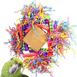 Bonka Bird Toys 3755 Rainbow Diamond 11" x 9.50", Parrot Chew Shred Cage Toy, Conure, Pionus, Quaker, and Similar