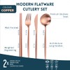 Matte Copper Flatware Set - KiiZYs 8-piece Stainless Steel Utensil