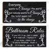 2 Pieces Funny Teal Bathroom Signs Beach Theme Bathroom Wall