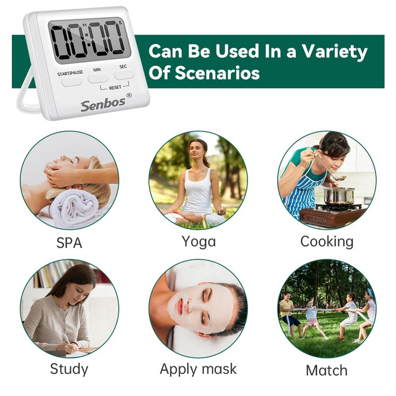 Digital Kitchen Timer, Senbos High Decibel Loud Alarm Magnetic Countdown