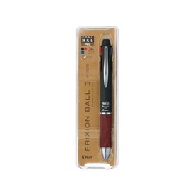 Pilot LKFB-2SEF-DR Erasable Tri-Color Ballpoint Pen, Frixion Ball 3, Wood, 0.5, Deep Red