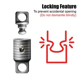 MiOYOOW Titanium Keyring, Double Ended 360° Rotating Key Rings with Removable Quick Release Multifunctional Car Key Holder with Lock for Wife Man Friends Gift, silver