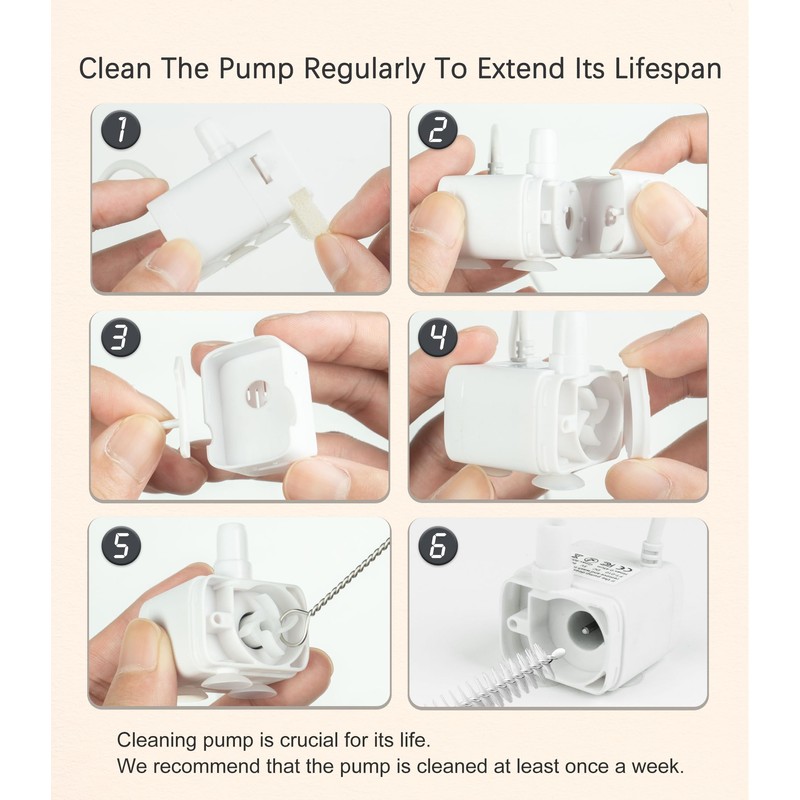 HAPUP Cat Water Fountain Pump Replacement Silent Original Cat Fountain