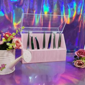 Lazerillo Porta Pinzas De Acrílico Lashista Marmol