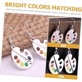 1 Pair Palette Earrings Art Earrings Teacher Earrings Pendant Earrings Dangle Earrings Artists Artists Jewelry Artists Paint Tray Earrings Teacher for Women Art
