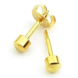 Mytoptrendz® Set of 2 Pair Piercing Sterilized Stud Earring 24ct Yellow Gold Plated Ball