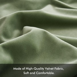 MIULEE Velvet Soft Soild Microfiber Decorative Square Pillow Case Throw Cushion Cover for Sofa Bedroom with Invisible Zipper 20x20 Inch 50x50cm Pea Green Set of 2 Lined