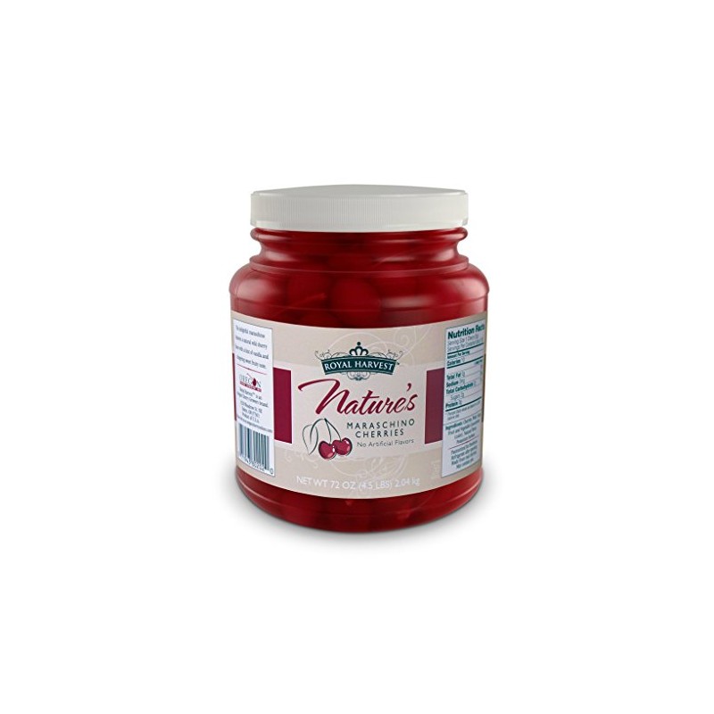 Royal Harvest Nature's Maraschino Cherries With Stems, 72 Ounce