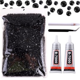 20000Pcs 5mm Black Resin Flatback Rhinestone, Jelly Resin Non-Hotfix Rhinestones for Crafts DIY Design, Tumblers, Clothes, Makeup, Nail Art