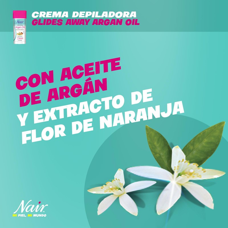 Nair Crema Depiladora Glides Away Argan Oil 86ml