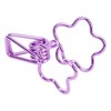 100pcs Binder Clips Cute Flower Shape Metal Hollowed Long Tail