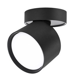 Aufbauleuchte Flach LED GX53 230V Ø84x80mm Drehbar und Schwenkbar Schwarz Matt Aufbaustrahler Deckenspot Aufbauspot Wandleuchte