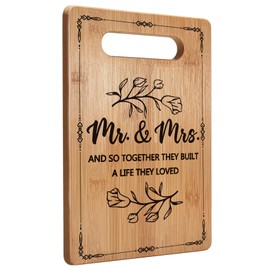 Absnfatu Wedding Gifts for Couples 2024 Newlyweds, Mr and Mrs Gifts Cutting Board Chopping Board, Engagement Gifts for Couple, Bridal Shower Gifts, Decorative Bamboo Cutting Boards for Kitchen