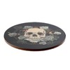 4 Glass Drinks Cork Coasters with Skull and Roses Motif