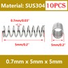 Qrity 10Pcs Coil Extended Compressed Spring, Compressed Springs, Stainless Steel