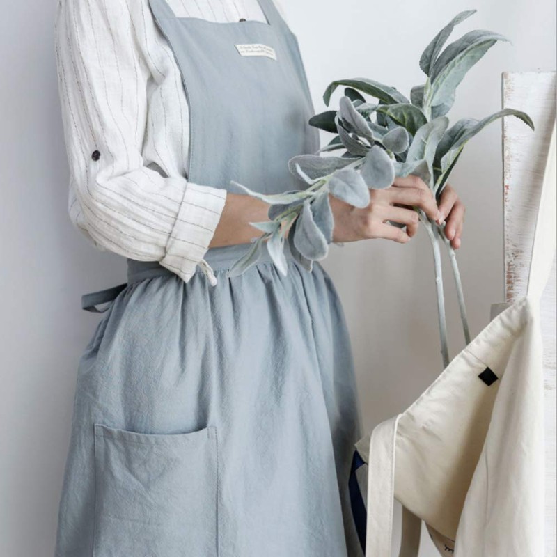 SF-ZXTINP Soft Cotton Kitchen Cooking Apron with Cross Back -