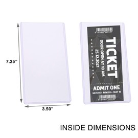 Platinum Protectors 3.5"x7.25" Ticket Toploaders (25-Count) Rigid Holders for Sports Events, Stubs, Concerts Oversize 3x7 Hard Plastic Sleeves