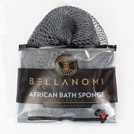 Bellanomi Esponja Exfoliante Africana Bellanomi Auténtica de Origen Ético de Nigeria 114 Cm de Largo para Uso Diario Pizarra