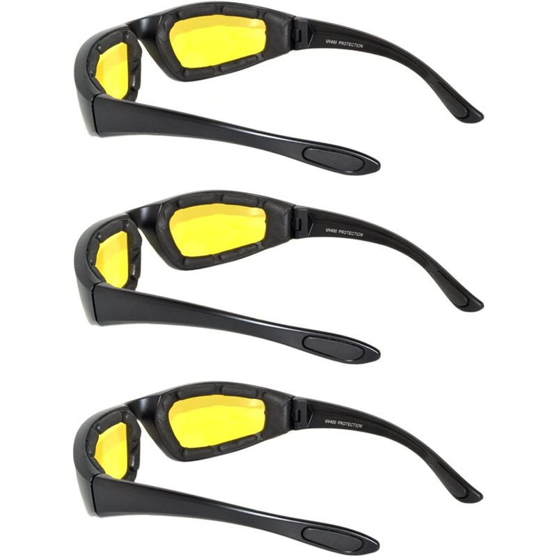 OWL - Padded Riding Glasses - Yellow Lens (3 Pack)