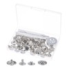 sourcing map 12 Sets Snap Fasteners Kit 3/5 Inch 15mm