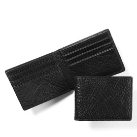 Leatherology Premium Ebony Thin Bifold Wallet - 6 credit card slots, single bill compartment, 2 interior pockets for added storage