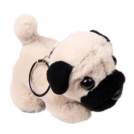 JIANEEXSQ Cute Realistic Pug Stuffed Animal Dog Puppy Plush Toy, Lifelike Pug Plush Doll Backpack Handbag Pandent Gift