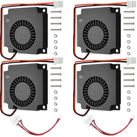 JYUDAUFU 4 Pcs 40×10mm Blower Cooling Fan 4010 DC 24V Dual Ball Bearing Cooler with XH2.54 2-pin Port with M3×20 Screw Nut, 1 to 2 Extension Cord, for 3D Printer/CPU/PC/Robet/DIY
