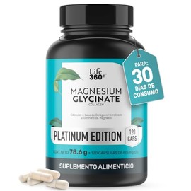 LIFE 360 Glicinato de Magnesio  120 cápsulas  2620mg por porción                                                                                      
