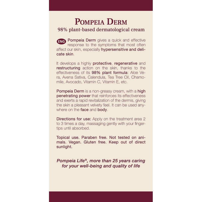 Pompeia Derm, dermatologische Creme 98% pflanzlich - 50 ml (Verbesserte