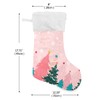 Pink Christmas Tree Stocking 18 Inch Winter Snowflake Large Xmas