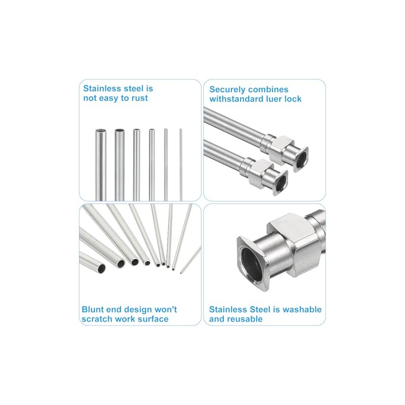 Aguja Luer Lock desechable 32Ga 4 mm, paquete de 100